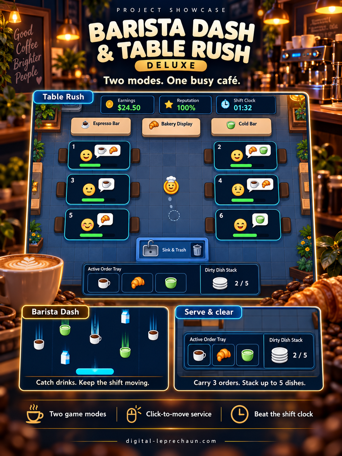 Barista Dash & Table Rush project showcase